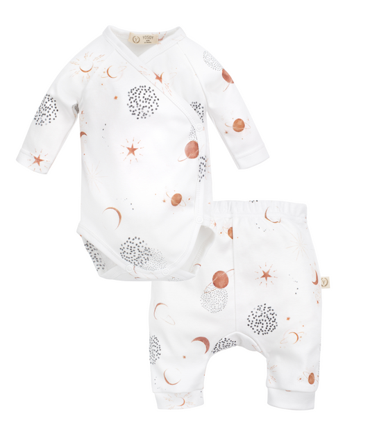 Long Sleeve Kimono Bodysuit and Pants, 2-Piece Set - SKY STARS