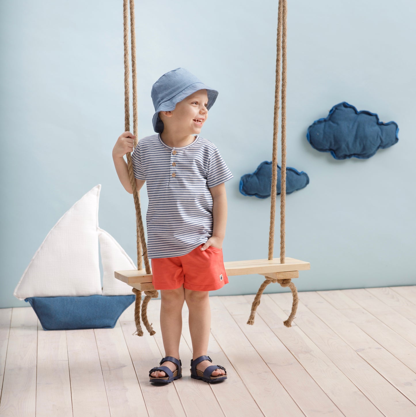 Drawstring Shorts in Red