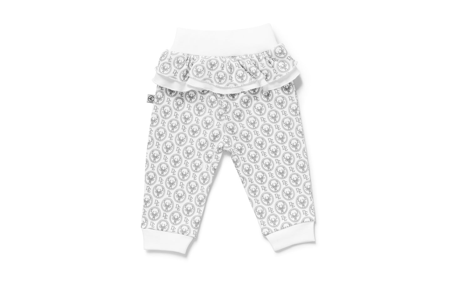 Baby girl jogger pants with Dear Eco logo