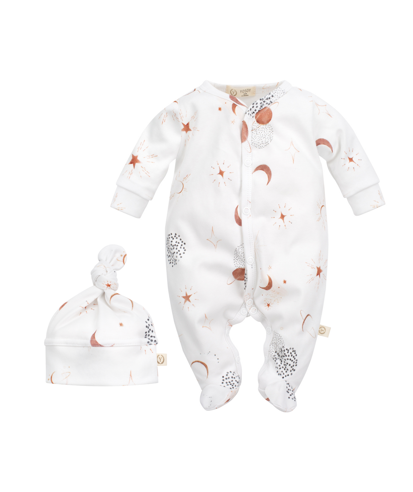 Footed Coverall with Hat - Layette 2-Piece Set