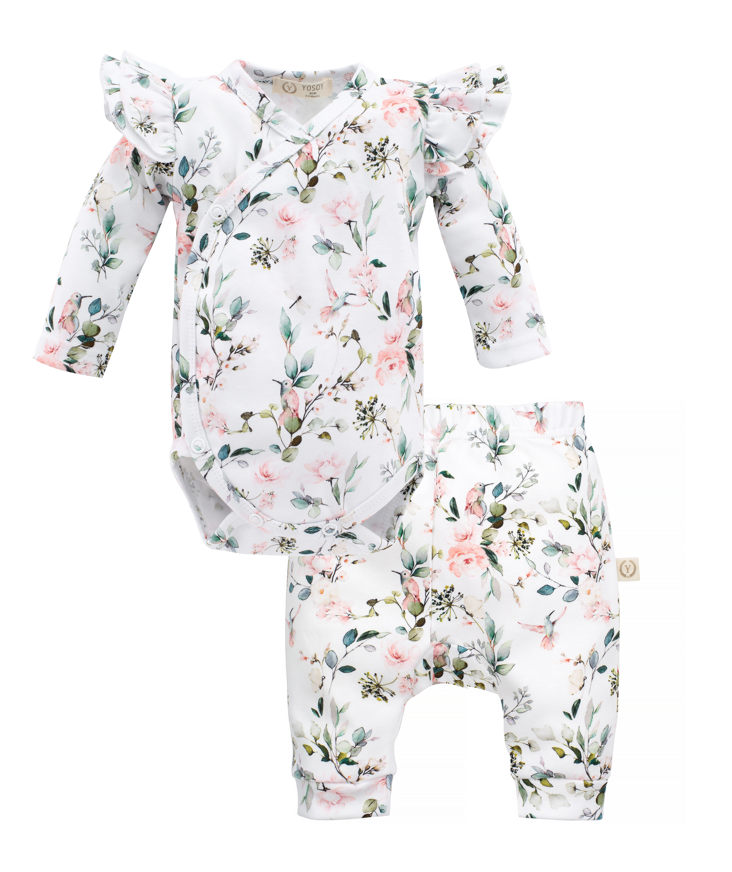 Ruffle Long Sleeve Bodysuit and Pants, 2-Piece Set - SECRET GARDEN