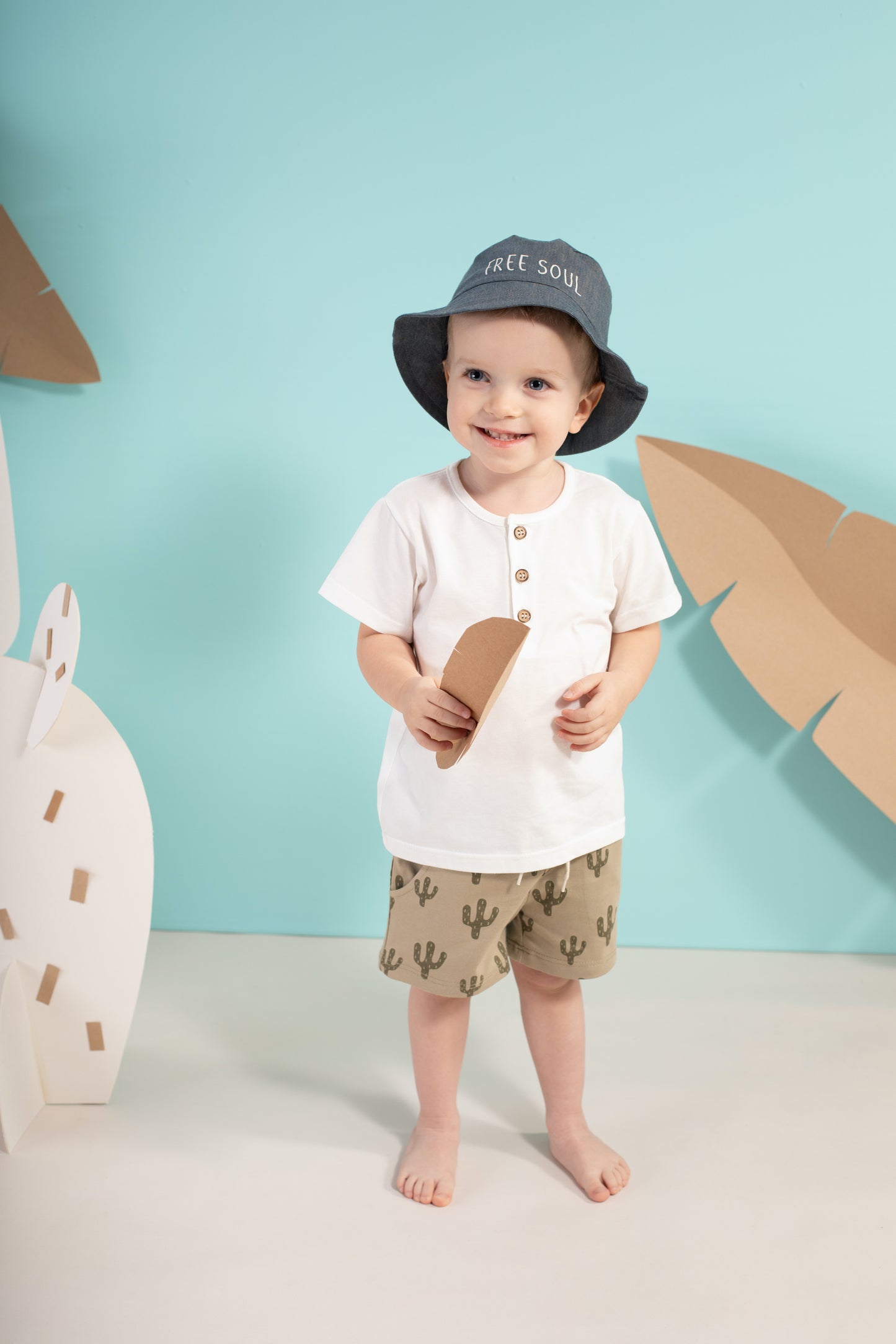 White T-shirt with Buttons