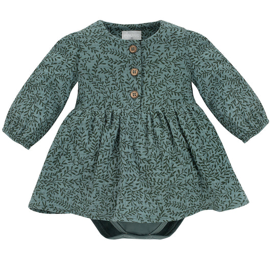 Green Leaves Dress with Bodysuit