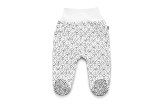 Baby footed leggings with Dear Eco logo