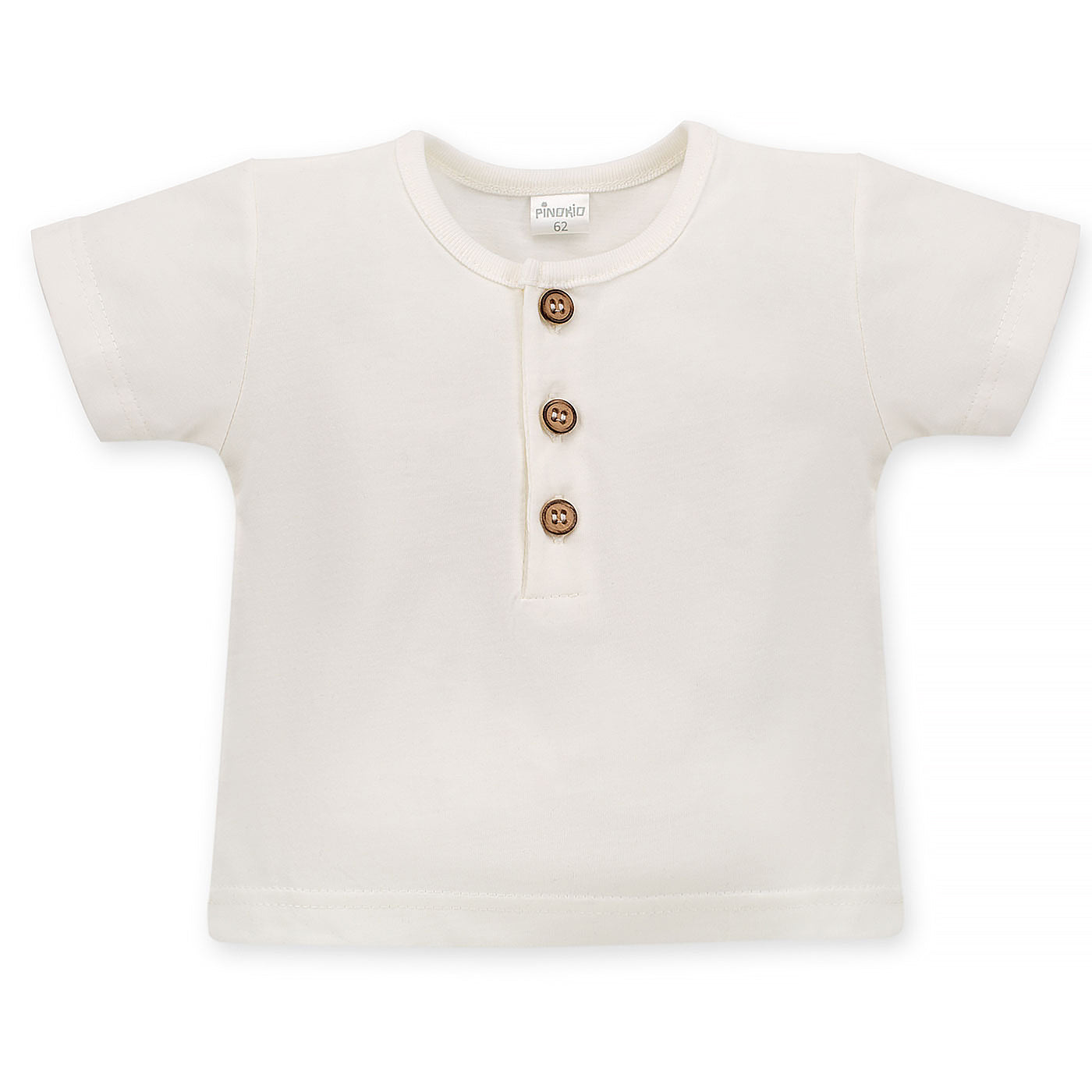 White T-shirt with Buttons