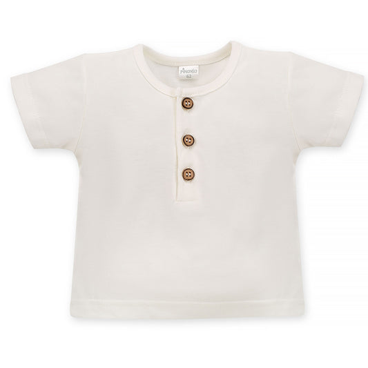 White T-shirt with Buttons