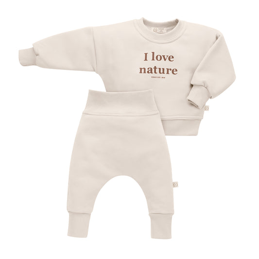 Sunny Beige 2-piece Sweatsuit Set