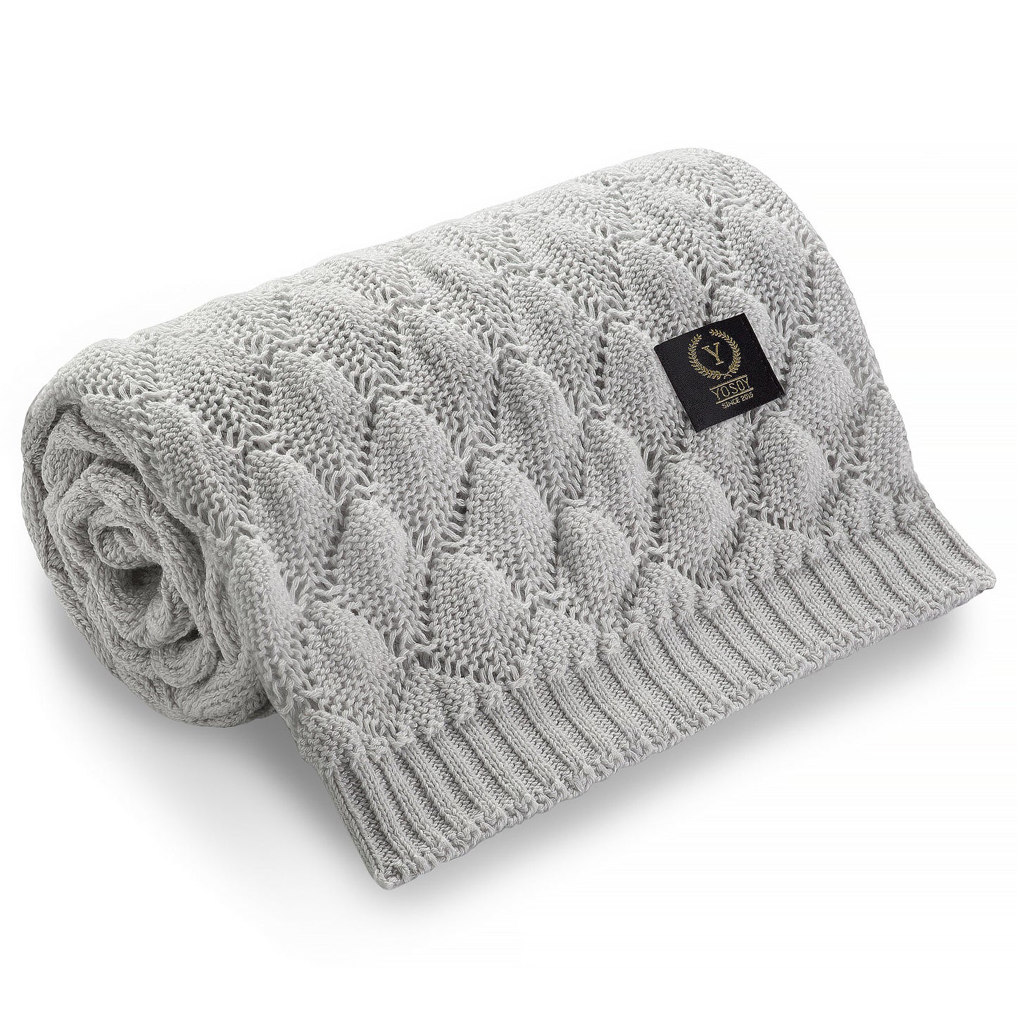 Silver Gray Openwork Blanket