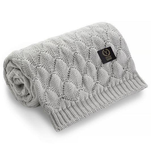 Silver Gray Openwork Blanket