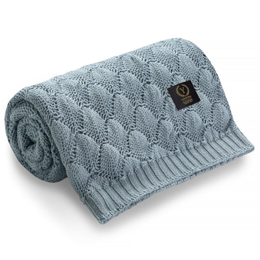 Maya Blue Openwork Blanket