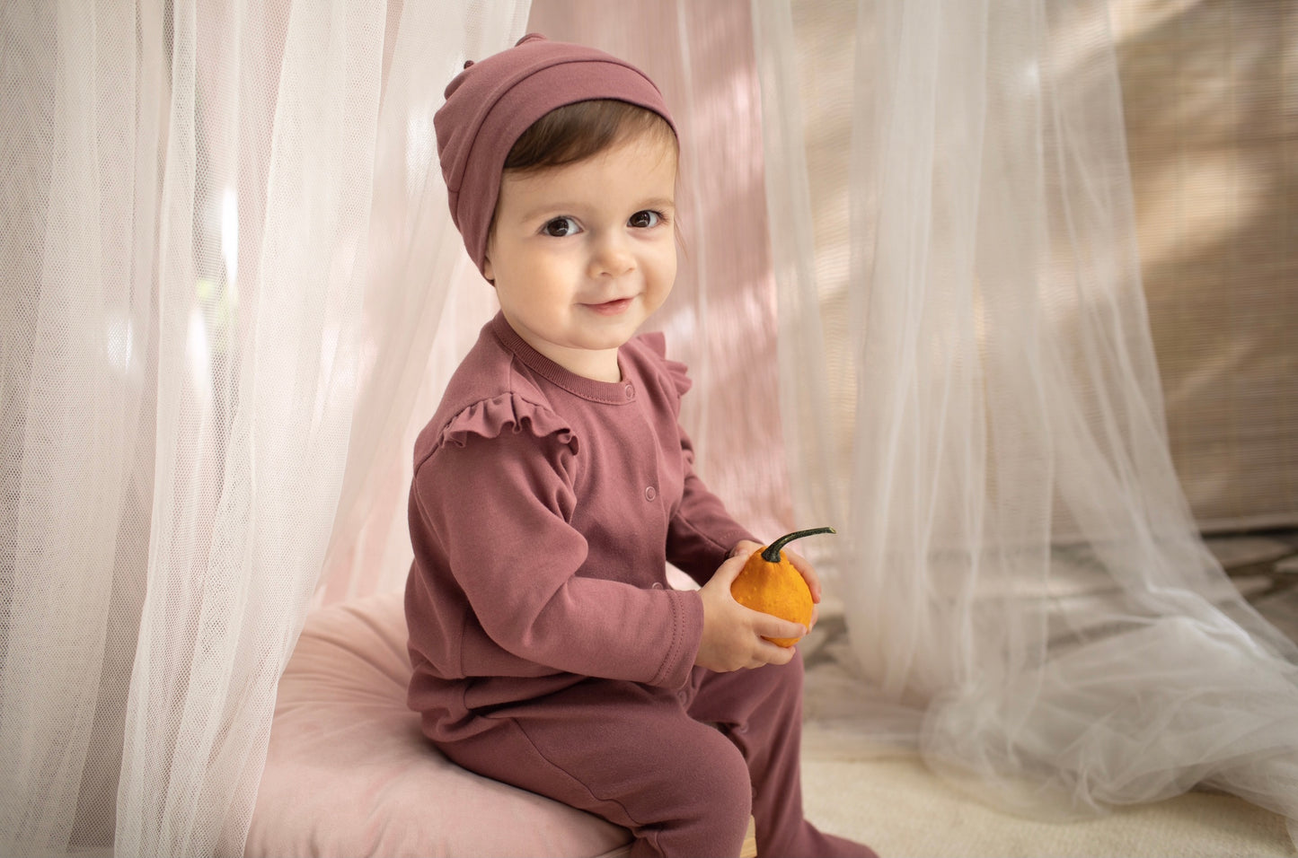 Baby girl footed coverall