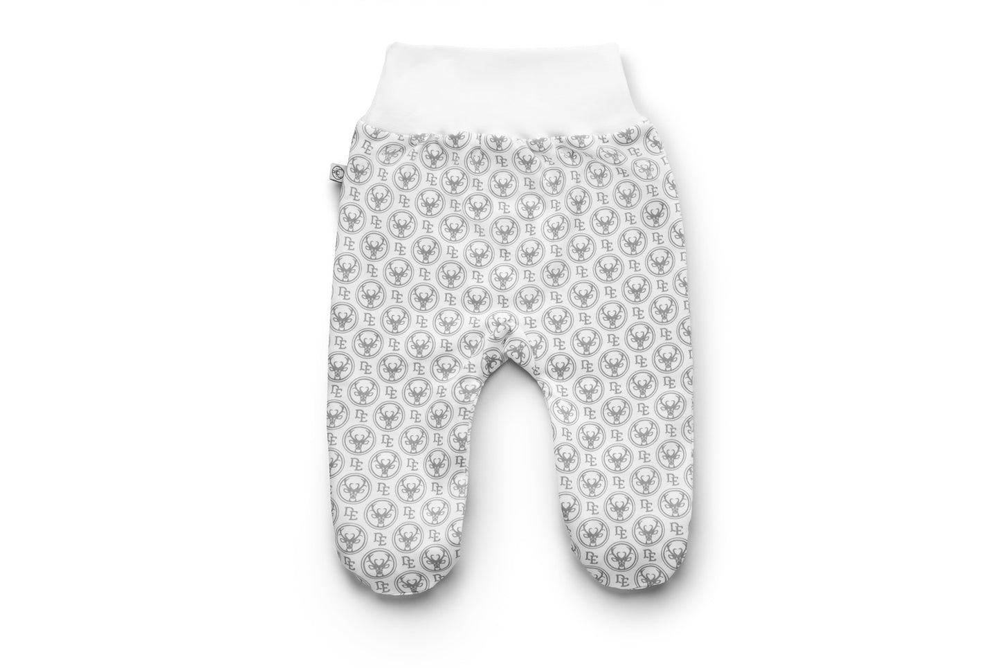 Baby footed leggings with Dear Eco logo