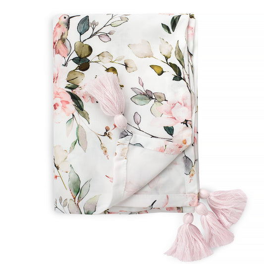 Bamboo Swaddle Blanket with Tassels - SECRET GARDEN