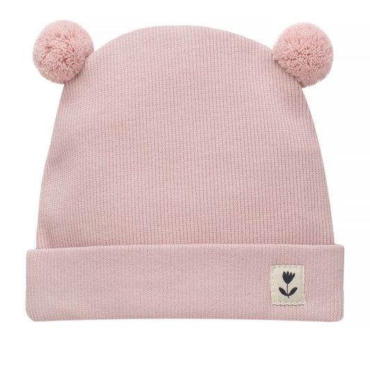 Pink Double Pom Pom Baby Hat